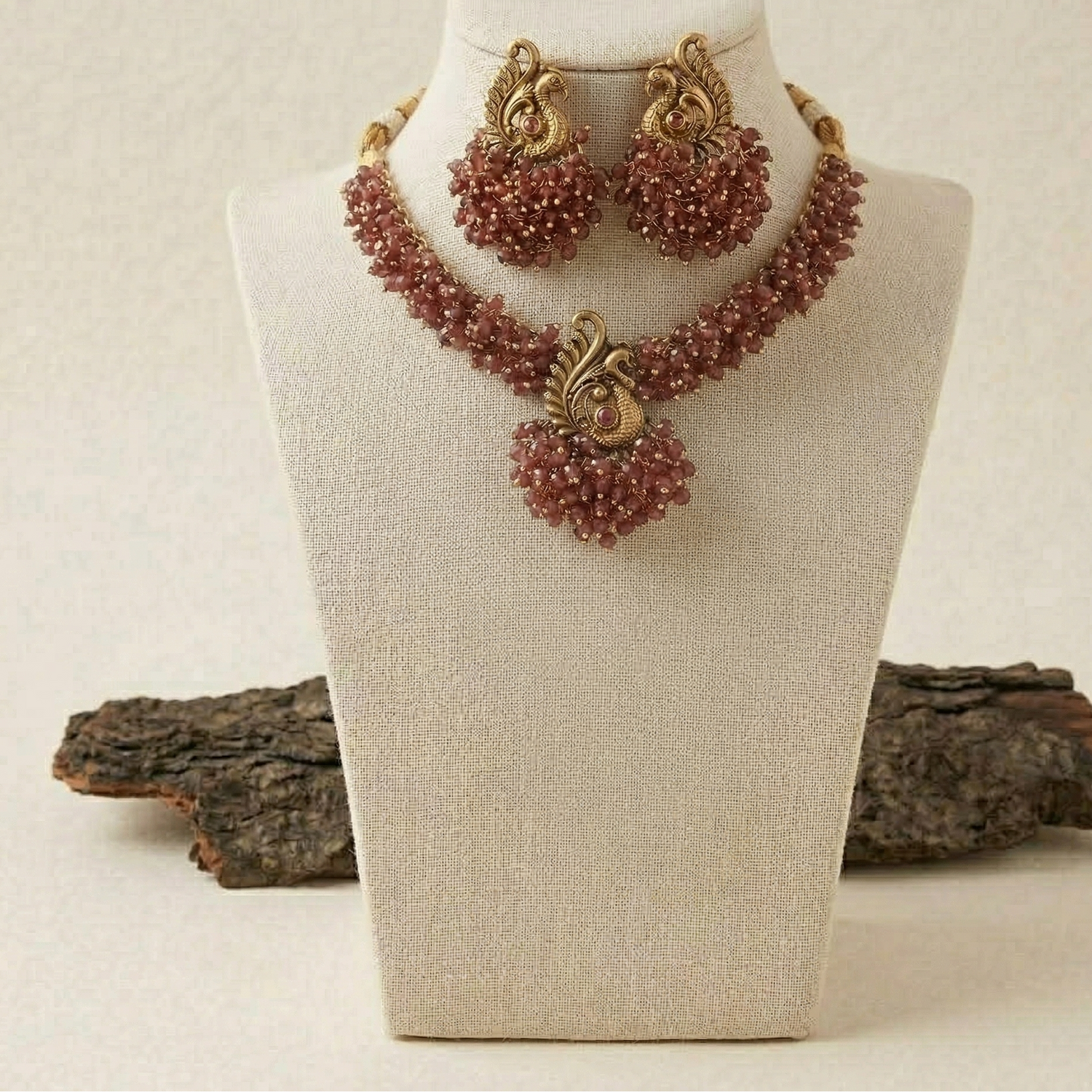 Rosewood Heirloom Kundan Beaded Set