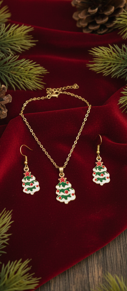 Festive Fir Charm Jewelry Set