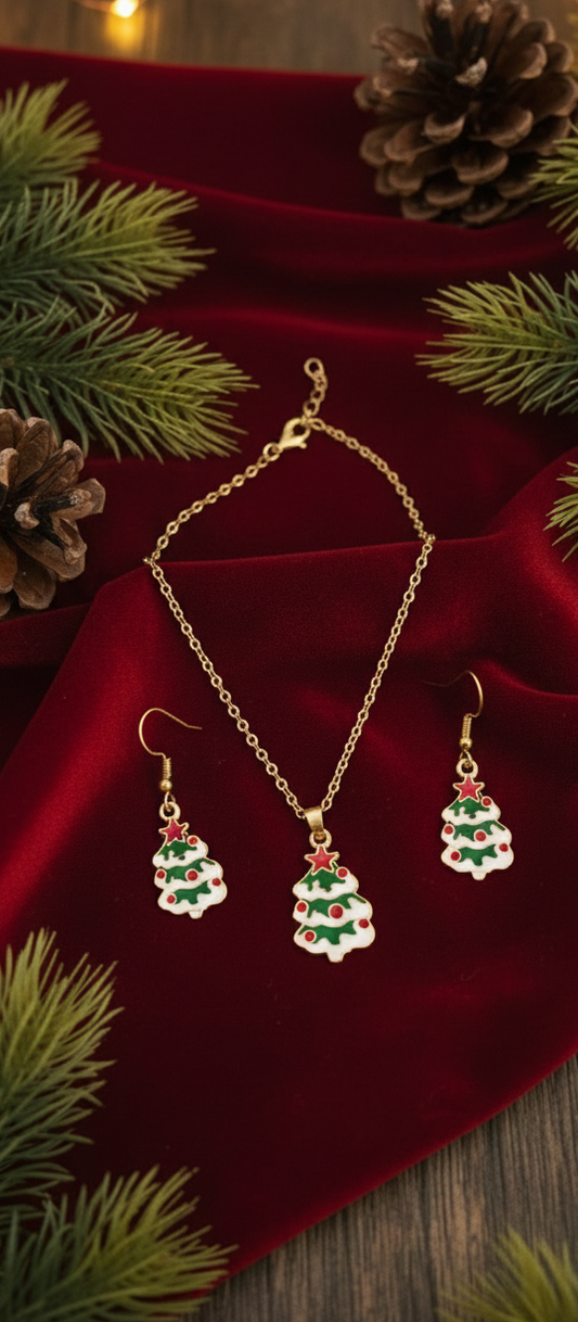 Festive Fir Charm Jewelry Set