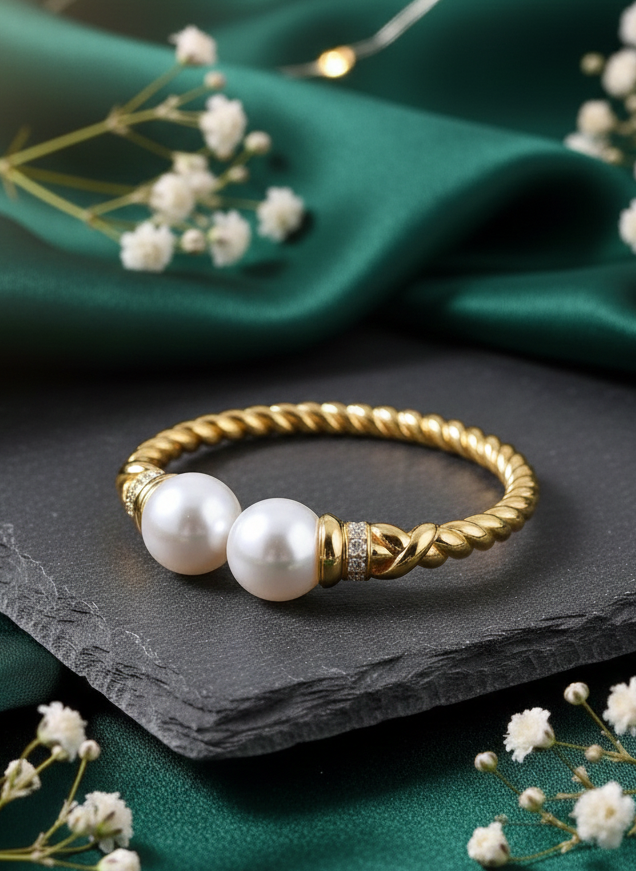 Twin Pearl Royale Ring Kada