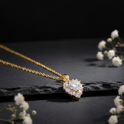 Golden Heartstone Necklace