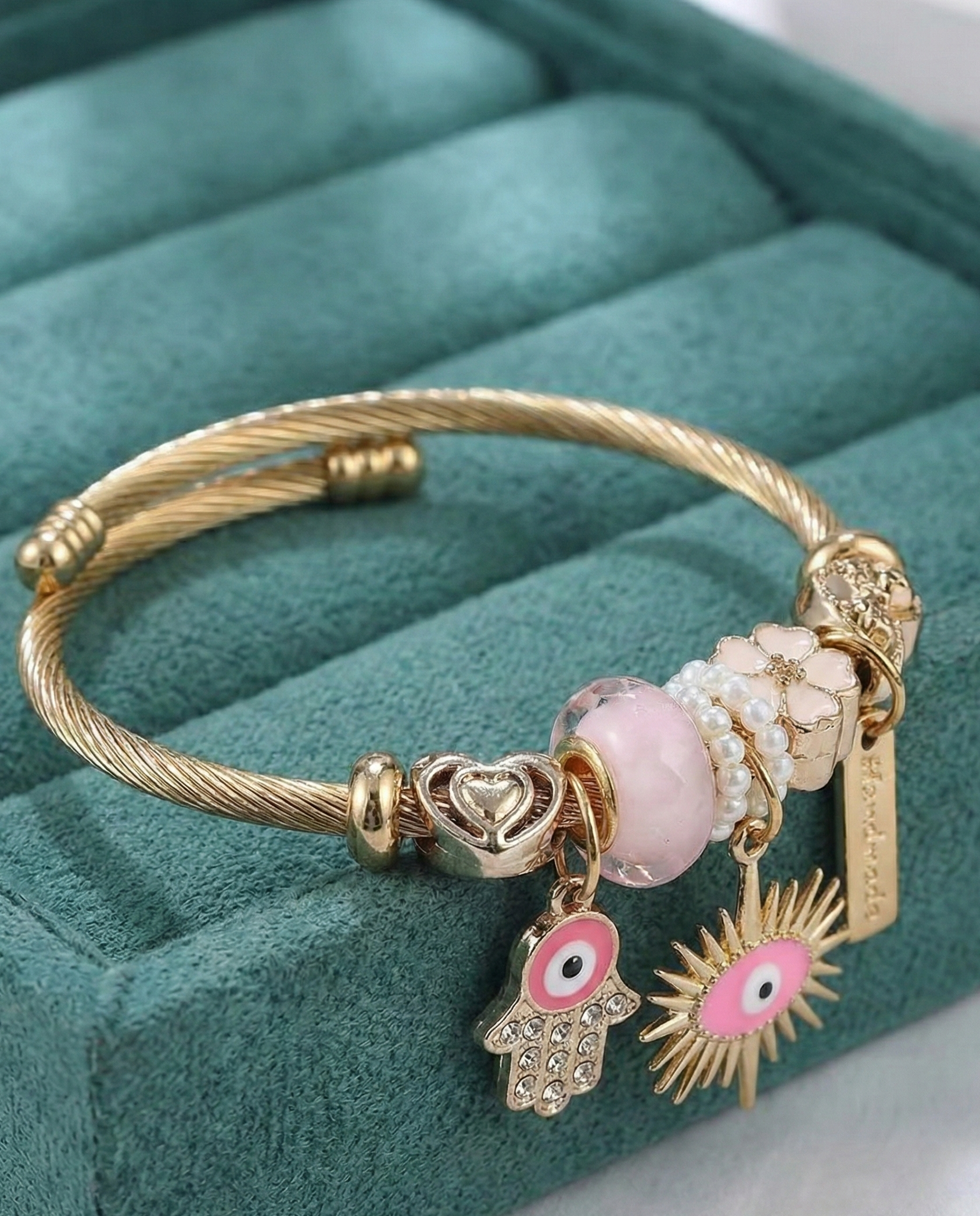 Blush Nazar Charm Bracelet