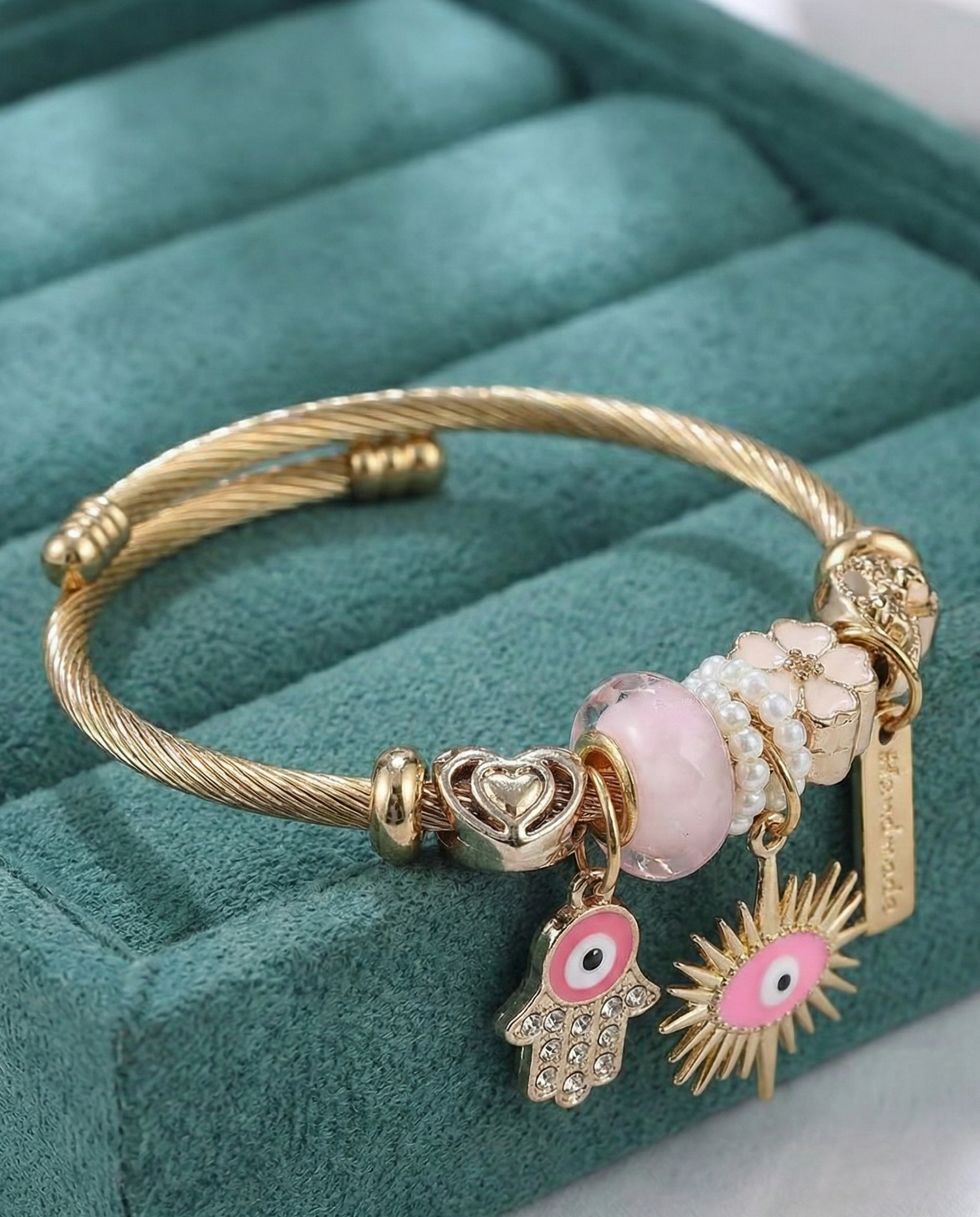 Blush Nazar Charm Bracelet