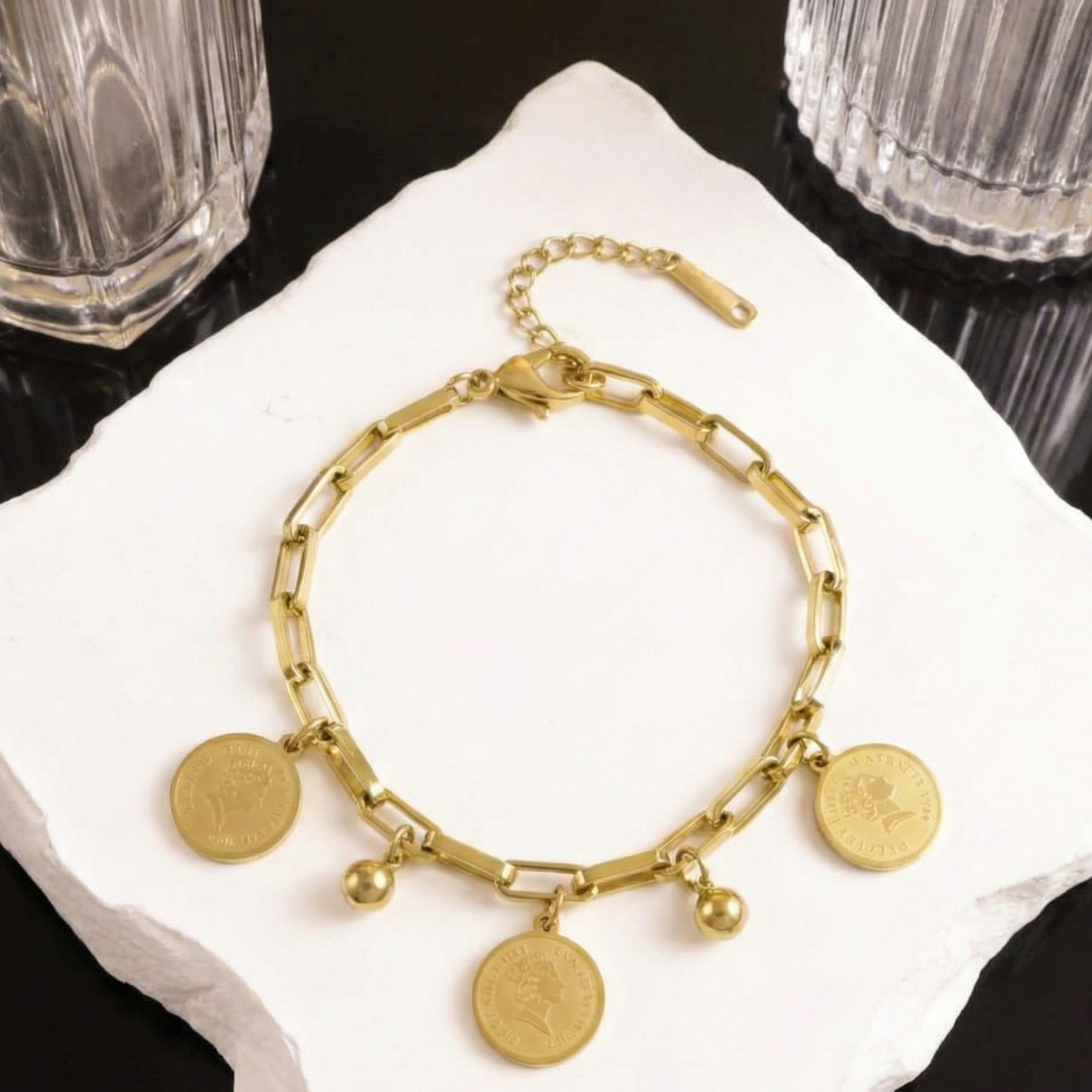 Elizabeth Coin Charm Bracelet
