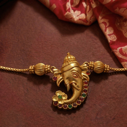 Vighnaharta Necklace and Earpiece Set