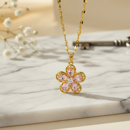 Blush Bloom Stone Necklace