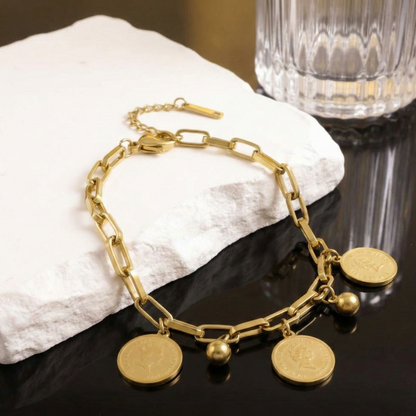 Elizabeth Coin Charm Bracelet