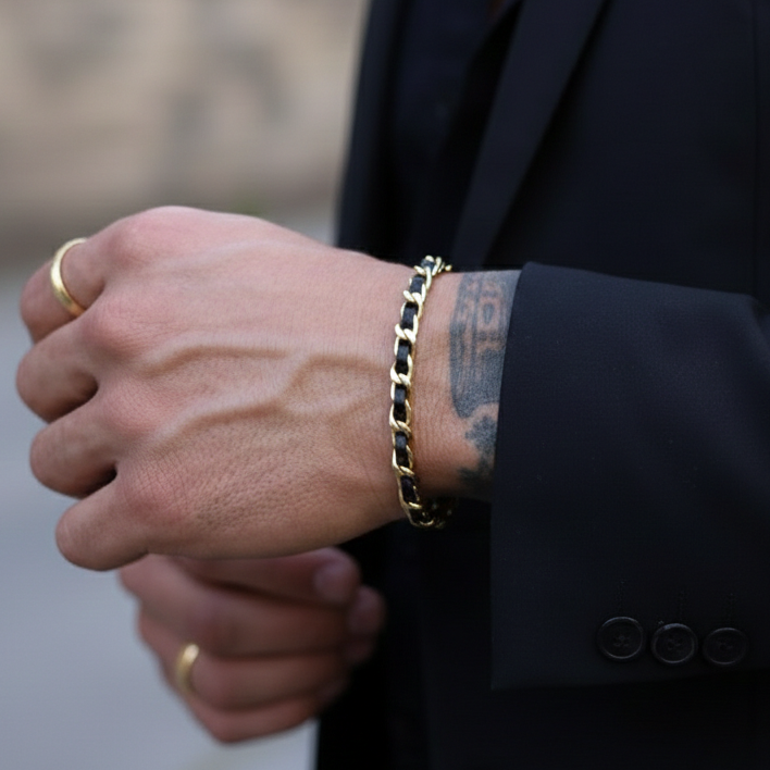 Obsidian Link Men’s Bracelet