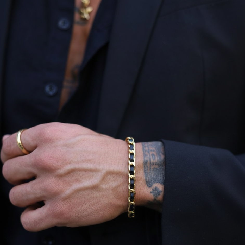 Obsidian Link Men’s Bracelet