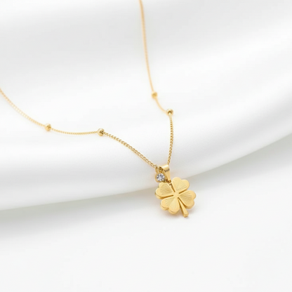 Golden Aura Clover Necklace