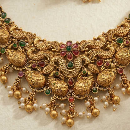 Navaratna Gaja Padma Haaram Set