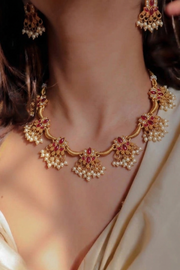 Ratna Pushpa Jaalam Necklace Set