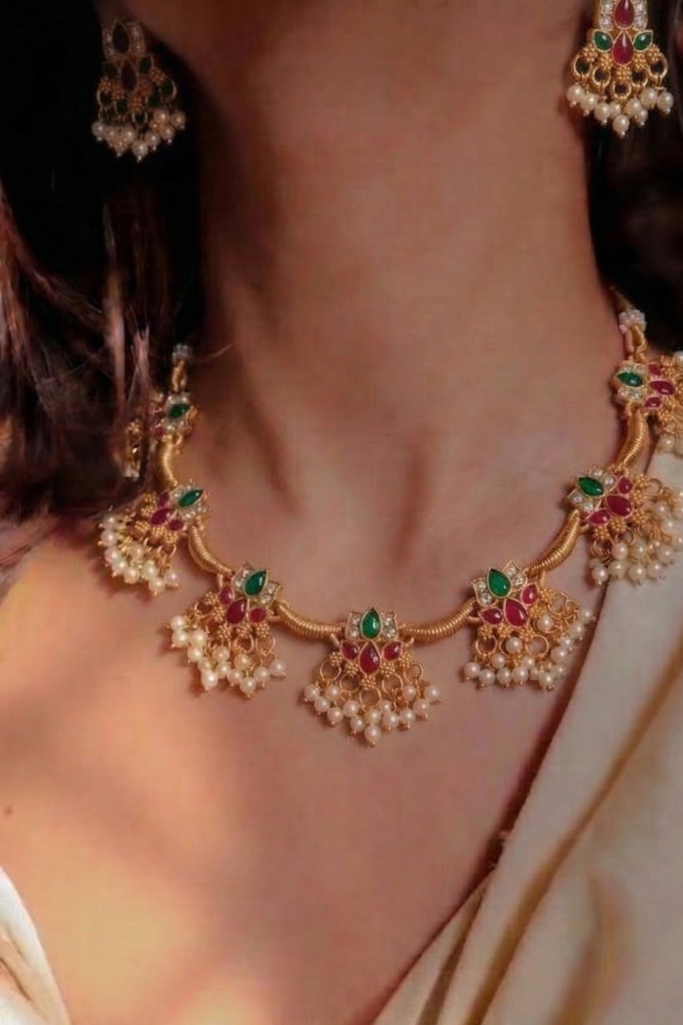 Ratna Pushpa Jaalam Necklace Set