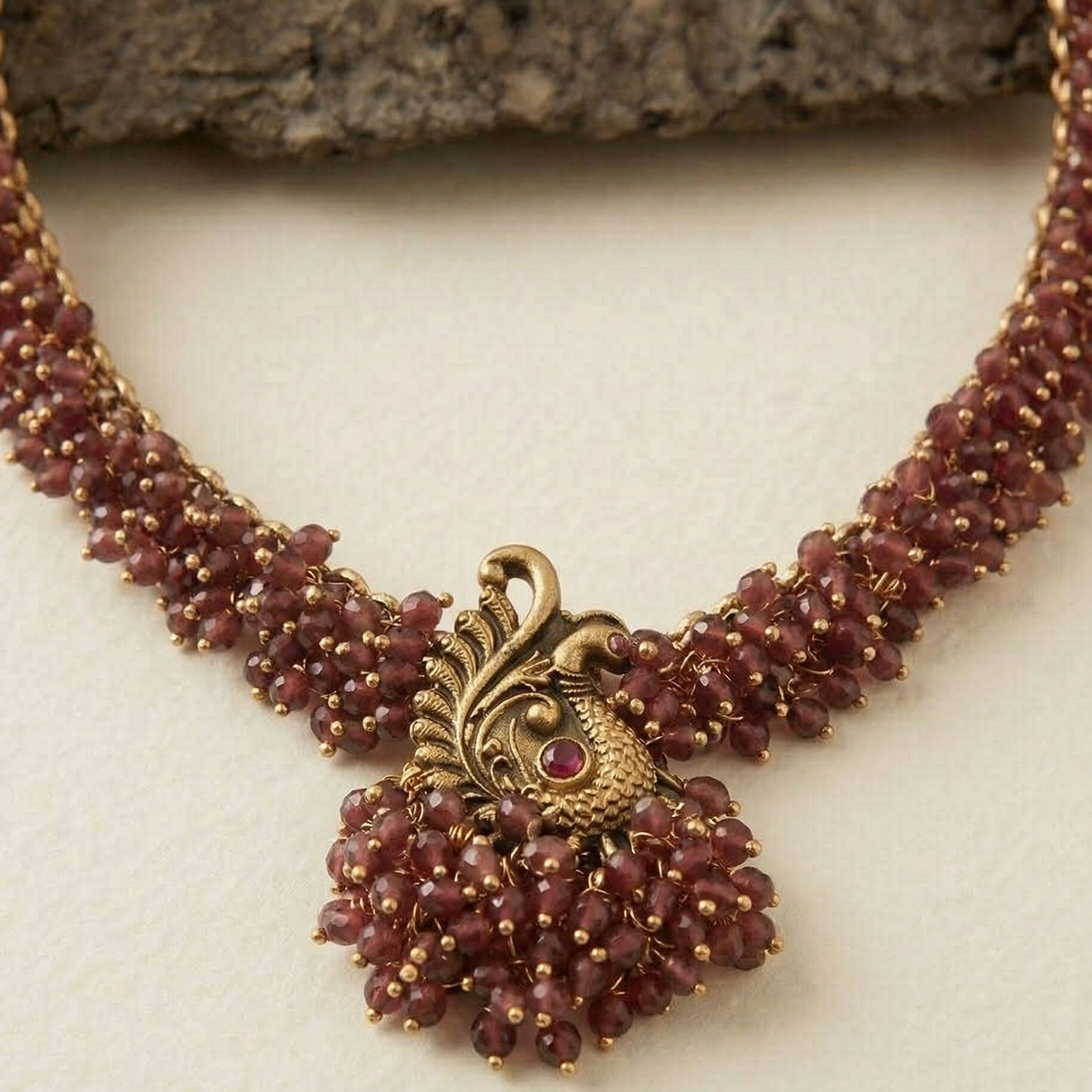 Rosewood Heirloom Kundan Beaded Set