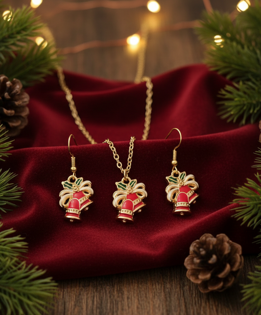 Jolly Ribbon Bells Jewelry Set