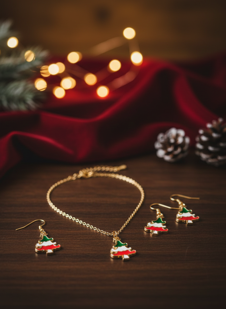 Frosted Belle Christmas Jewelry Set