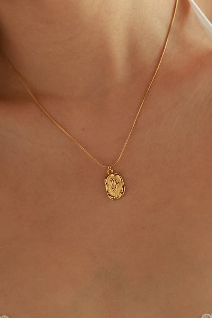 Golden Rose Medallion Necklace