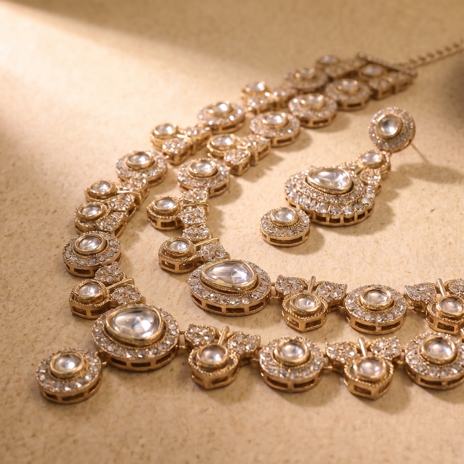 Emerald Royale Kundan Polki Bridal Necklace Set