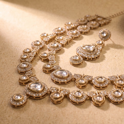 Emerald Royale Kundan Polki Bridal Necklace Set