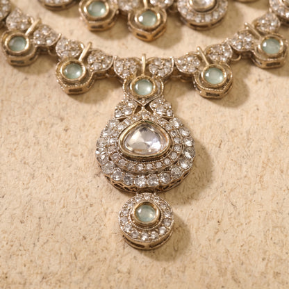 Emerald Royale Kundan Polki Bridal Necklace Set