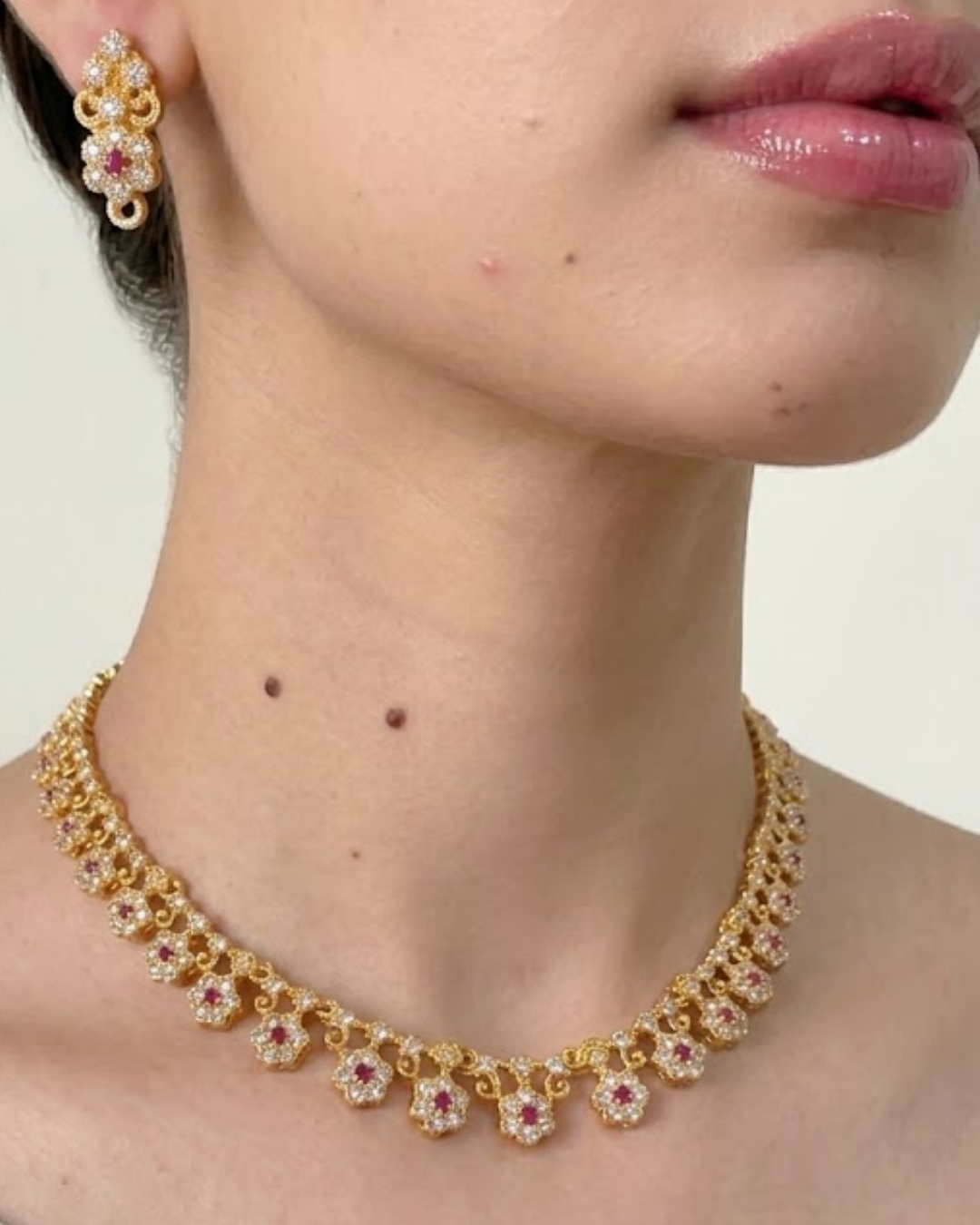 Ruby Bloom AD Necklace Set