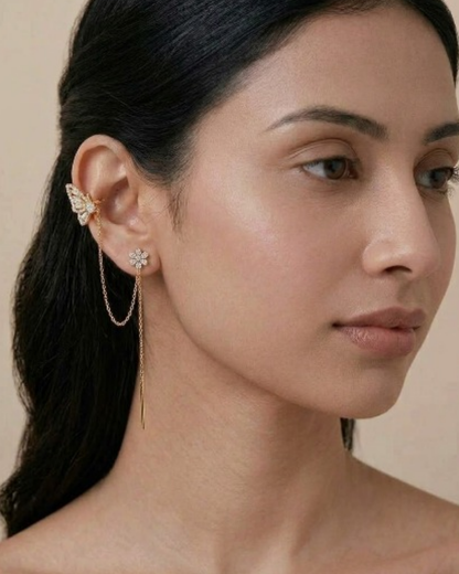 Butterfly Cascade Ear Chain