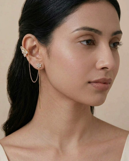 Butterfly Cascade Ear Chain