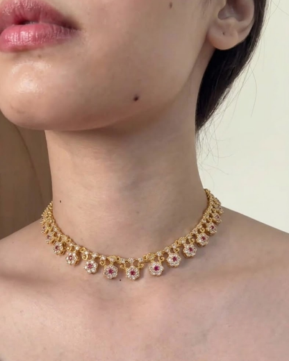 Ruby Bloom AD Necklace Set