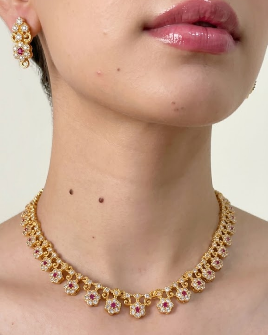 Ruby Bloom AD Necklace Set