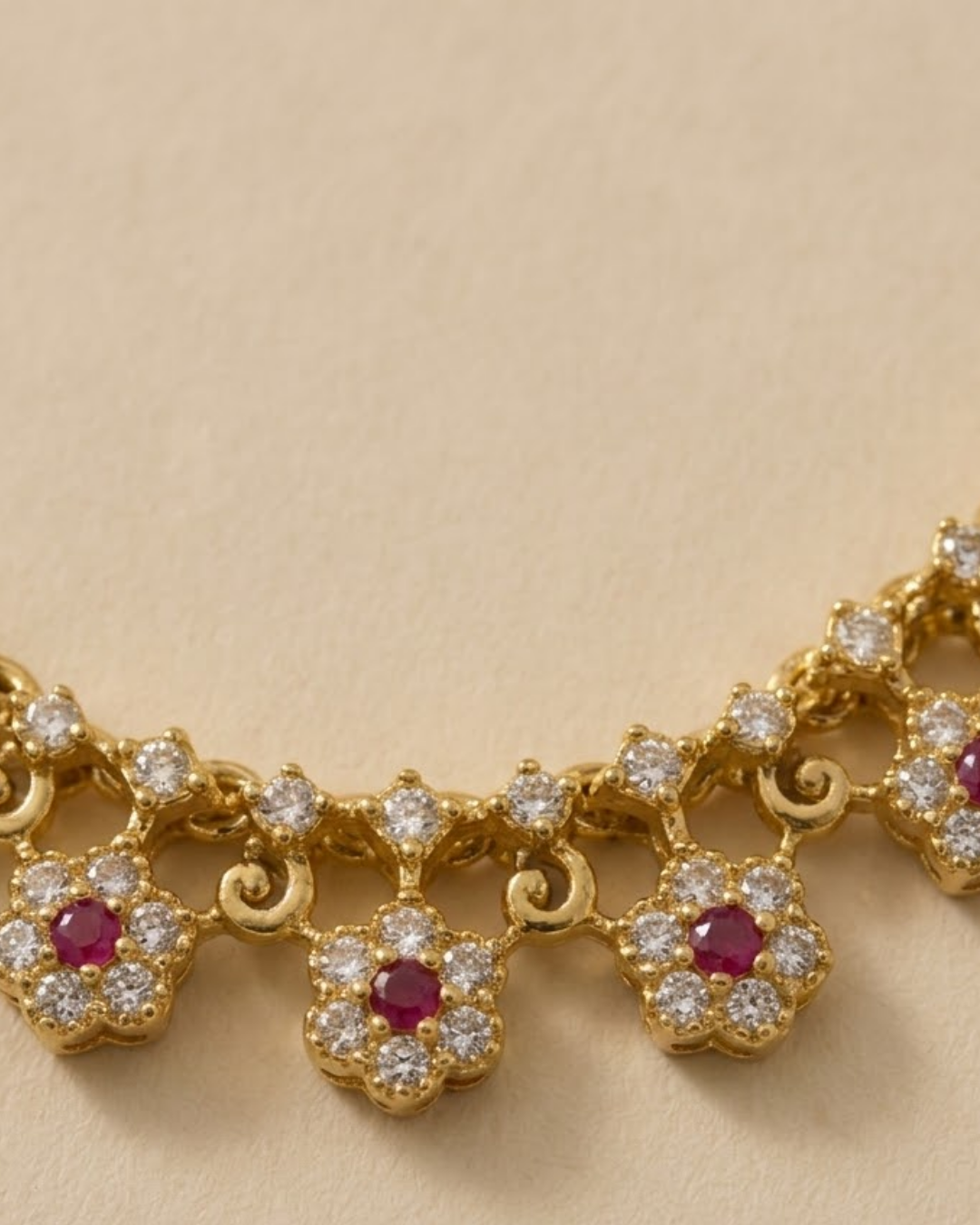 Ruby Bloom AD Necklace Set
