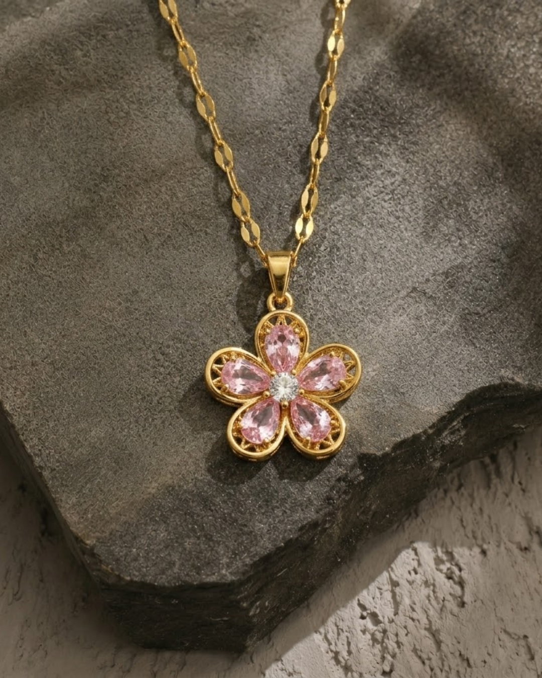 Blush Bloom Stone Necklace