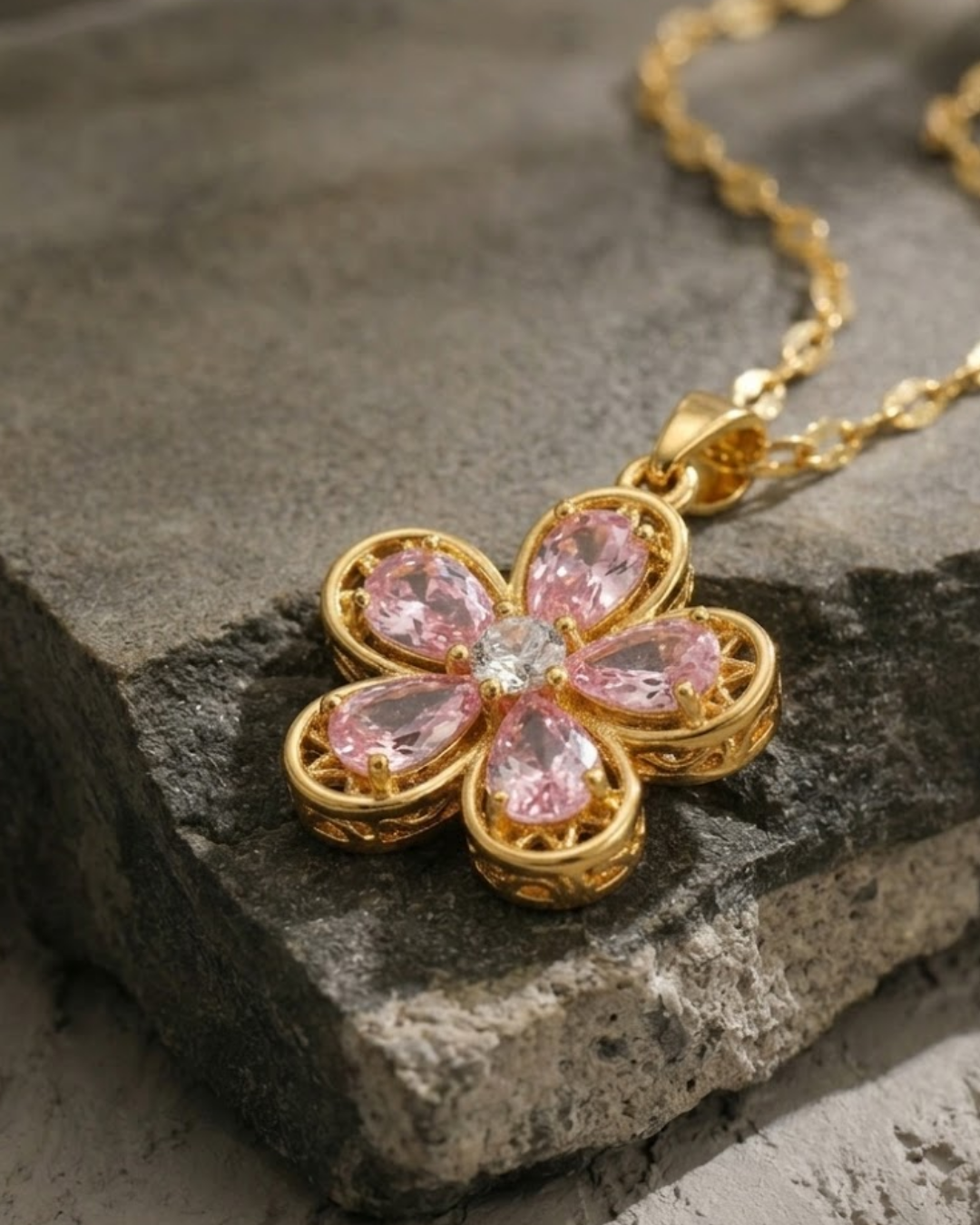 Blush Bloom Stone Necklace