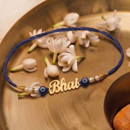 Personalized Name Rudraksha Evil Eye Rakhi