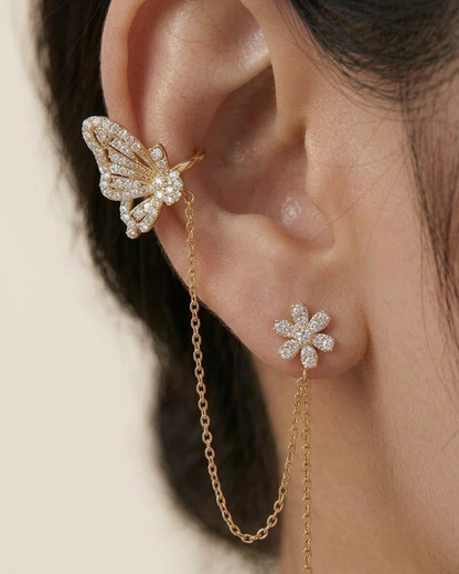 Butterfly Cascade Ear Chain