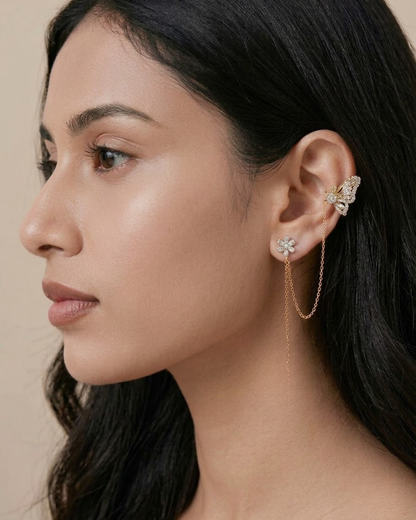Butterfly Cascade Ear Chain