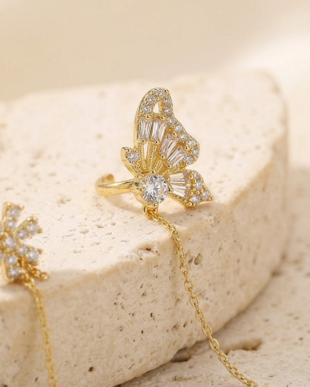 Butterfly Cascade Ear Chain