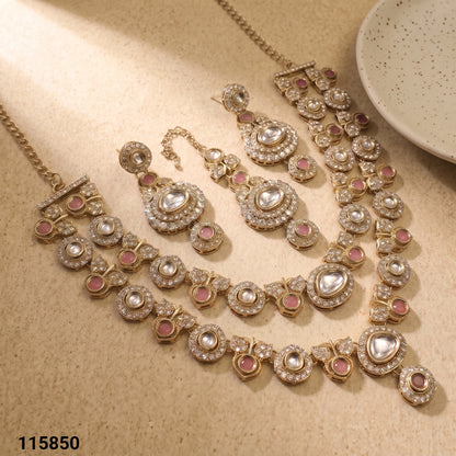 Emerald Royale Kundan Polki Bridal Necklace Set