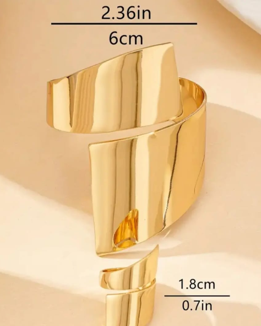 Dual Block Gold cuff set