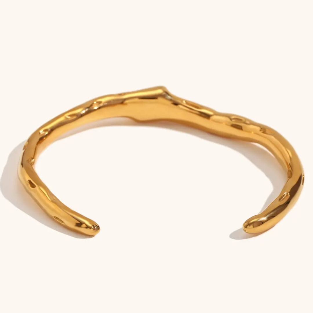 Emerald Flow Gold Steel Cuff