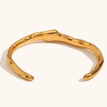 Emerald Flow Gold Steel Cuff