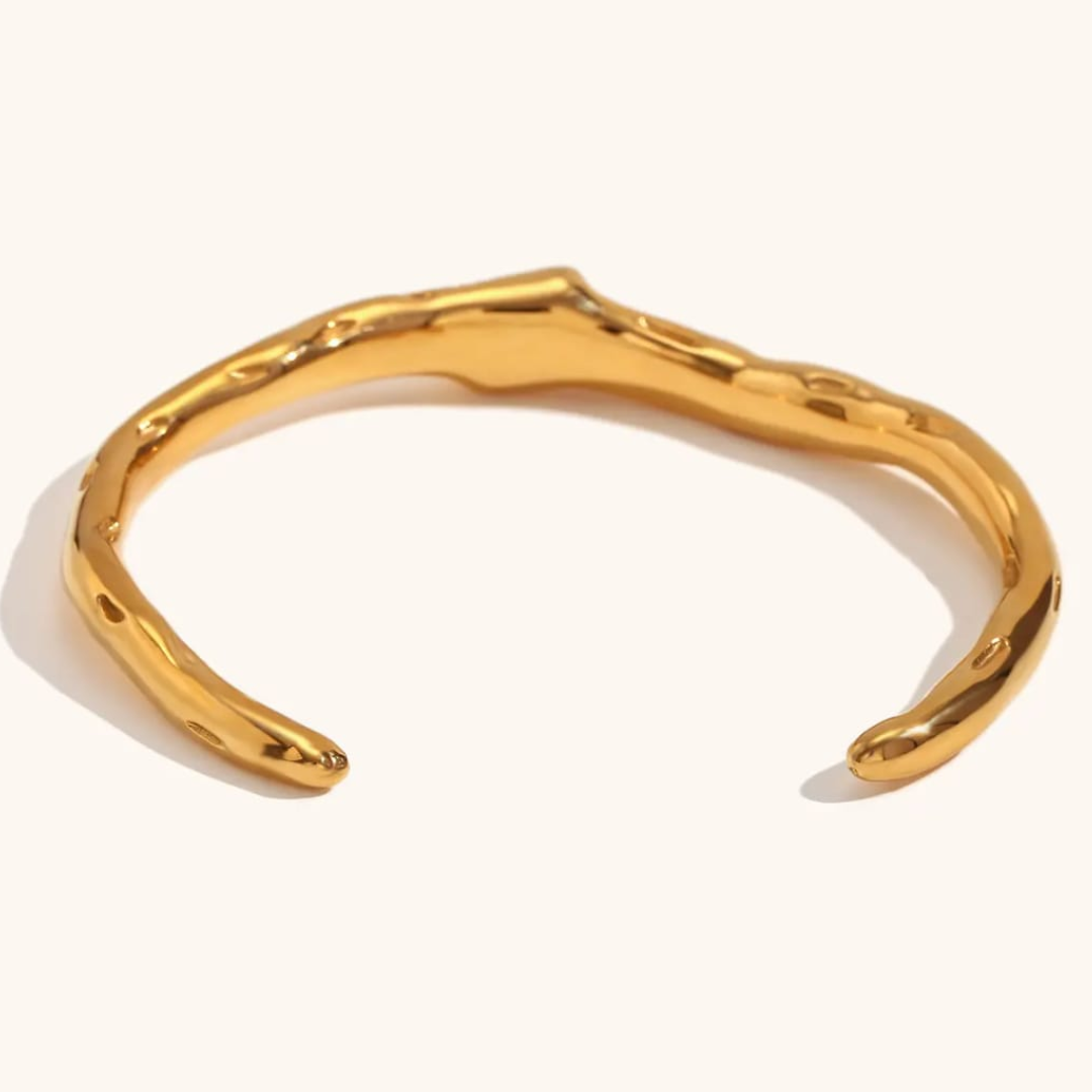 Emerald Flow Gold Steel Cuff