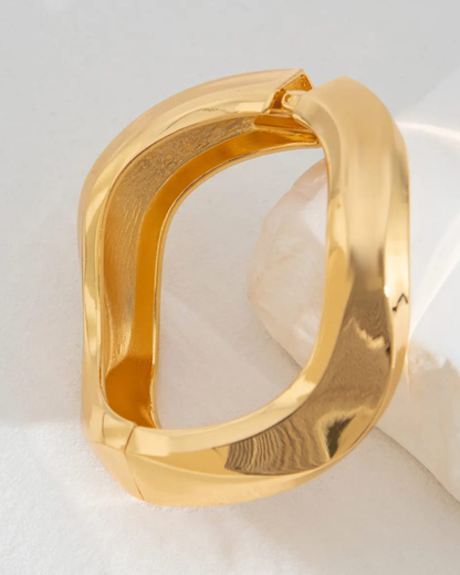 Sculpted Gold Steel Statement Bangle (SET 2)