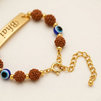 Personalized Name Rudraksha Evil Eye Rakhi
