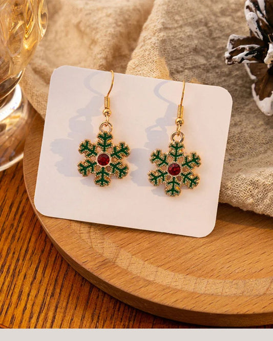 Holly Snowflake Christmas Jewelry Set