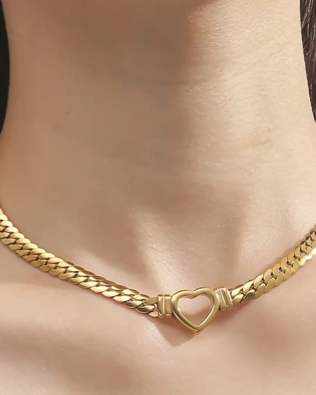 Heartlock Gold Chain Necklace