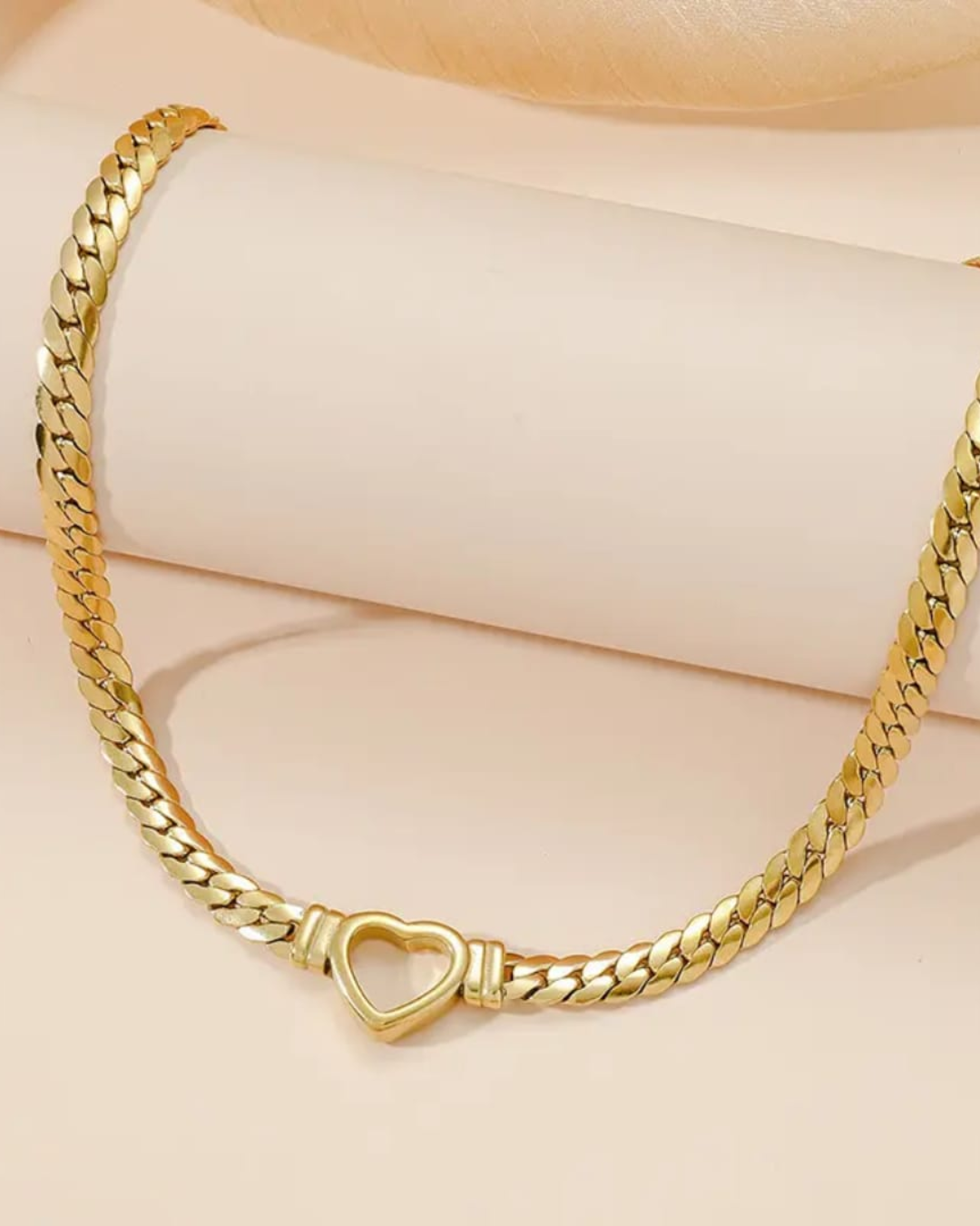 Heartlock Gold Chain Necklace
