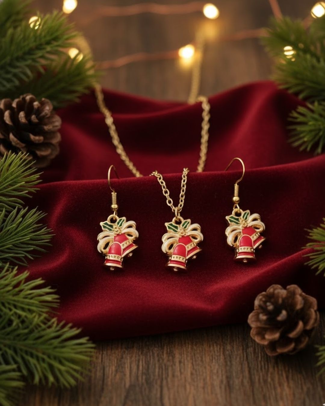 Jolly Ribbon Bells Jewelry Set