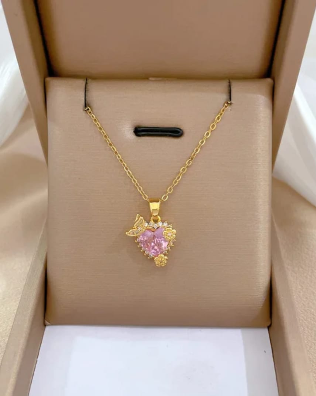 Blossom Butterfly Heart Necklace