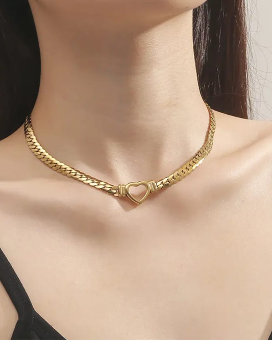 Heartlock Gold Chain Necklace