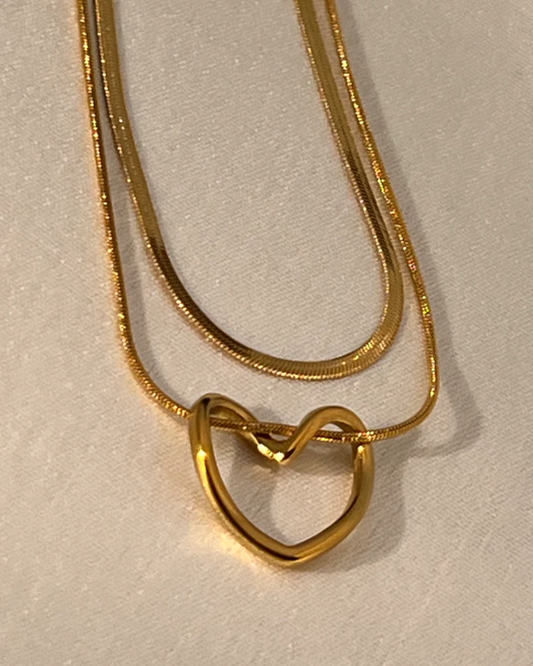 Heart Link Layered Necklace